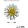 imageCute Daisy Flower Brooch Pin for Women Girl Colorful Enamel Yellow Green Small Lovely Sun Flowers Plant Collar Clip Dress Scarf Bag Suit Lapel Pin Holiday Easter Jewelry GiftWhite