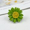 imageCute Daisy Flower Brooch Pin for Women Girl Colorful Enamel Yellow Green Small Lovely Sun Flowers Plant Collar Clip Dress Scarf Bag Suit Lapel Pin Holiday Easter Jewelry GiftGreen