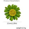 imageCute Daisy Flower Brooch Pin for Women Girl Colorful Enamel Yellow Green Small Lovely Sun Flowers Plant Collar Clip Dress Scarf Bag Suit Lapel Pin Holiday Easter Jewelry GiftGreen