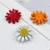 imageCute Daisy Flower Brooch Pin for Women Girl Colorful Enamel Yellow Green Small Lovely Sun Flowers Plant Collar Clip Dress Scarf Bag Suit Lapel Pin Holiday Easter Jewelry GiftWhite