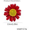 imageCute Daisy Flower Brooch Pin for Women Girl Colorful Enamel Yellow Green Small Lovely Sun Flowers Plant Collar Clip Dress Scarf Bag Suit Lapel Pin Holiday Easter Jewelry GiftRed