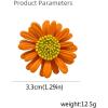 imageCute Daisy Flower Brooch Pin for Women Girl Colorful Enamel Yellow Green Small Lovely Sun Flowers Plant Collar Clip Dress Scarf Bag Suit Lapel Pin Holiday Easter Jewelry GiftOrange