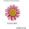 imageCute Daisy Flower Brooch Pin for Women Girl Colorful Enamel Yellow Green Small Lovely Sun Flowers Plant Collar Clip Dress Scarf Bag Suit Lapel Pin Holiday Easter Jewelry GiftPink