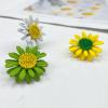 imageCute Daisy Flower Brooch Pin for Women Girl Colorful Enamel Yellow Green Small Lovely Sun Flowers Plant Collar Clip Dress Scarf Bag Suit Lapel Pin Holiday Easter Jewelry GiftGreen