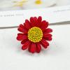 imageCute Daisy Flower Brooch Pin for Women Girl Colorful Enamel Yellow Green Small Lovely Sun Flowers Plant Collar Clip Dress Scarf Bag Suit Lapel Pin Holiday Easter Jewelry GiftRed