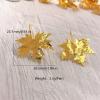 imageGold Maple Leaf Dangle Earrings for Women 18K Gold Plated Dainty Hammered Autumn Fall Statement Charms Drop Fish Hook Dangling Earring Vintage Holiday Festival Accessories Jewelry Gifts