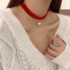 imageVintage Black Red Velvet Choker Necklace for Women Gothic Victorian Round Love Heart Jingle Bell Charms Adjustable Chain Necklaces Holiday Dress Accessories Punk 80s 90s Christmas Valentine Cosplay Party Jewelry RBell
