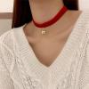 imageVintage Black Red Velvet Choker Necklace for Women Gothic Victorian Round Love Heart Jingle Bell Charms Adjustable Chain Necklaces Holiday Dress Accessories Punk 80s 90s Christmas Valentine Cosplay Party Jewelry RBell