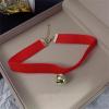 imageVintage Black Red Velvet Choker Necklace for Women Gothic Victorian Round Love Heart Jingle Bell Charms Adjustable Chain Necklaces Holiday Dress Accessories Punk 80s 90s Christmas Valentine Cosplay Party Jewelry RBell