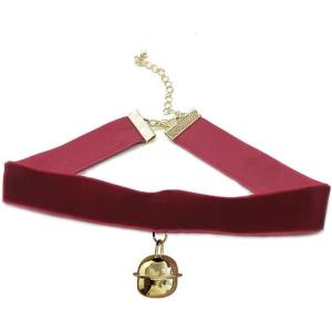imageVintage Black Red Velvet Choker Necklace for Women Gothic Victorian Round Love Heart Jingle Bell Charms Adjustable Chain Necklaces Holiday Dress Accessories Punk 80s 90s Christmas Valentine Cosplay Party Jewelry RBell