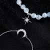 imageMoon Star Cat Eye Stretch Bracelet CZ Ball Beaded Bracelets Set for Women Girls Dainty Wedding Friendship Charms Adjustable Link Chains Comfortable Gifts 2 PCS