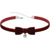 imageVintage Black Red Velvet Choker Necklace for Women Gothic Victorian Round Love Heart Jingle Bell Charms Adjustable Chain Necklaces Holiday Dress Accessories Punk 80s 90s Christmas Valentine Cosplay Party Jewelry RBow
