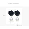 imageBoho Beaded Pearl Dangle Drop Earrings for Women Girls Piercing Ear Bohemian Big Round Ball Bead Stud Post Handmade Cluster Fashion Earring Jewelry Gifts 5 Colors Black