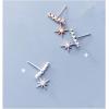 imageUnique CZ Star Dangle Cuff Stud Earrings for Women Teen Girls Sterling Silver Small Cute Crystal Diamond Crawler Climber Piercing Drop Wedding Jewelry Hypoallergenic Delicate Gifts Sterling Silver