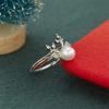 imageCute Deer Ring for Women Teen Girls Adjustable Expandable CZ Imitation Pearl Reindeer Animal Statement Open Wrap Rings Comfort Fit Nickle Free Birthday Christmas New Year Jewelry Gifts Crystal Antler
