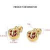 image18G Halloween Pumpkin Stud Earrings for Women Girls 925 Sterling Silver Red Cubic Zirconia CZ Cute Small Devil Cartilage Studs Hypoallergenic Piercing Ear Delicate Thanksgiving Fall Party Jewelry Gifts for FriendsGolden