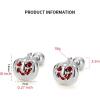 image18G Halloween Pumpkin Stud Earrings for Women Girls 925 Sterling Silver Red Cubic Zirconia CZ Cute Small Devil Cartilage Studs Hypoallergenic Piercing Ear Delicate Thanksgiving Fall Party Jewelry Gifts for FriendsWhite Gold
