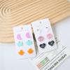 image3 Pairs Acrylic Halloween Stud Earrings Set for Women Resin Pink Purple Black White Sequins Moon Pumpkin Maple Leaf Ghost Bat Studs Earring Cute Holiday Party Jewelry Gifts Daughter NieceSkull