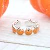 imageCute Autumn Pumpkin Statement Ring for Women Fashion Silver Plated Orange Green Enamel Adjustable Expandable Open Wrap Finger Rings Comfort Fit Dainty Holiday Halloween Jewelry Gift