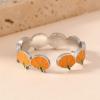 imageCute Autumn Pumpkin Statement Ring for Women Fashion Silver Plated Orange Green Enamel Adjustable Expandable Open Wrap Finger Rings Comfort Fit Dainty Holiday Halloween Jewelry Gift