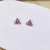 imageCute Pumpkin Carriage Stud Earrings for Women 925 Sterling Silver Cubic Zirconia Vintage Lucky Princess Tiny Small Studs Cartilage Hypoallergenic Holiday Birthday Halloween Jewelry Dainty Gifts Daughter NiecePink
