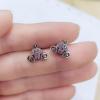 imageCute Pumpkin Carriage Stud Earrings for Women 925 Sterling Silver Cubic Zirconia Vintage Lucky Princess Tiny Small Studs Cartilage Hypoallergenic Holiday Birthday Halloween Jewelry Dainty Gifts Daughter NiecePink