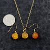 imageDainty Pumpkin Dangle Earrings Pendant Necklace Jewelry Set for Women Gold Plated Cute Halloween Thanksgiving Charms Drop Adjustable Link Chain Fall Holiday Festival Dress AccessoriesGold