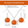 imageDainty Pumpkin Dangle Earrings Pendant Necklace Jewelry Set for Women Gold Plated Cute Halloween Thanksgiving Charms Drop Adjustable Link Chain Fall Holiday Festival Dress AccessoriesSilver
