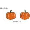 imageOrange Pumpkin Small Stud Earrings for Women GoldTone Enamel Halloween Thanksgiving Fall Party Studs Earring Cute Dress Accessories Jewelry