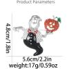 imagePumpkin Ghost Waiter Brooch Pin for Women Men Gold Plated Fashion Enamel Halloween Statement Spooky Brooches Lapel Pins Unique Holiday Festival Dress Accessories JewelrySilver