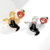 imagePumpkin Ghost Waiter Brooch Pin for Women Men Gold Plated Fashion Enamel Halloween Statement Spooky Brooches Lapel Pins Unique Holiday Festival Dress Accessories JewelrySilver
