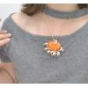 imageRhinestone Autumn Pumpkin Brooch for Women Girls Fashion Enamel Halloween Thanksgiving Crystal Leaf Brooches Lapel Pins Fall Holiday Festival Party Dress Accessories GiftGoldTone Orange
