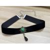 imageVintage Black Velvet Choker Necklace for Women Gothic Victorian Crystal Charms Adjustable Chain Necklaces Retro Boho Dress Accessories Punk 80s 90s Christmas Halloween Cosplay Party Jewelry Green CZ