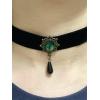 imageVintage Black Velvet Choker Necklace for Women Gothic Victorian Crystal Charms Adjustable Chain Necklaces Retro Boho Dress Accessories Punk 80s 90s Christmas Halloween Cosplay Party Jewelry Green CZ