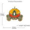 imageVintage Pumpkin Carriage Brooch Pin for Women Girls Gold Plated Rhinestone Enamel Halloween Brooches Lapel Pins Fall Holiday Festival Dress Accessories Jewelry Gift SouvenirYellow Orange