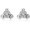 imageCute Pumpkin Carriage Stud Earrings for Women 925 Sterling Silver Cubic Zirconia Vintage Lucky Princess Tiny Small Studs Cartilage Hypoallergenic Holiday Birthday Halloween Jewelry Dainty Gifts Daughter NieceClear