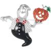 imagePumpkin Ghost Waiter Brooch Pin for Women Men Gold Plated Fashion Enamel Halloween Statement Spooky Brooches Lapel Pins Unique Holiday Festival Dress Accessories JewelrySilver