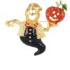 imagePumpkin Ghost Waiter Brooch Pin for Women Men Gold Plated Fashion Enamel Halloween Statement Spooky Brooches Lapel Pins Unique Holiday Festival Dress Accessories JewelryGold