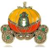 imageVintage Pumpkin Carriage Brooch Pin for Women Girls Gold Plated Rhinestone Enamel Halloween Brooches Lapel Pins Fall Holiday Festival Dress Accessories Jewelry Gift SouvenirYellow Orange