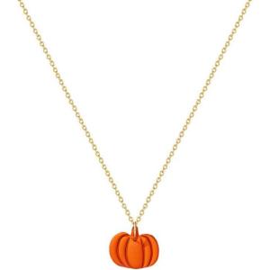 imageCute Pumpkin Pendant Necklace for Women Gold Plated Fashion Halloween Thanksgiving Cute Charms Adjustable Link Chain Fall Holiday Festival Dress Accessories Jewelry Gift Souvenir 18quot