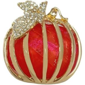 imageRhinestone Leaf Pumpkin Brooch Pin for Women Girls Gold Plated Fashion Crystal Halloween Thanksgiving Fruit Brooches Lapel Pins Cute Fall Holiday Festival Hat Bag Suit Dress Accessories Jewelry Gift
