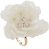 imageDtja Elegant Shell Pearl Flower Statement Ring for Women Lady Artificial White Camellia Cherry Blossom Petals Adjustable Wide Wrap Rings Comfort Fit Delicate Wedding Holiday Party Jewelry