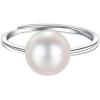 imageDtja Shell Pearl 925 Sterling Silver Ring for Women Girls Adjustable Expandable Round Ball Wedding Statement Finger Rings Comfort Fit Simple Elegant Engagement Promise Birthday Jewelry Gift10mm