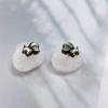 imageBlack Shell Pearl Cat Dog Animal Stud Earrings for Women PetLover 925 Sterling Silver Hypoallergenic Tiny Small Rabbit Studs Cartilage Cute Jewelry GiftsDoggy