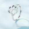 imageCat Dog 925 Sterling Silver Ring for Women Best Friend Engraved Statement Cute Hearted Animal Pawprint Band Finger Rings Comfort Fit Fashion Dainty Birthday Christmas Jewelry Gift for PetLover Size 8