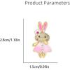 imageCute Crystal Rabbit Brooch Pin for Daughter Niece Gold Plated Rhinestone Enamel Tiny Cartoon Bunny Animal Brooches Lapel Pins Dainty Easter Birthday Dress Accessories Jewelry