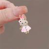 imageCute Crystal Rabbit Brooch Pin for Daughter Niece Gold Plated Rhinestone Enamel Tiny Cartoon Bunny Animal Brooches Lapel Pins Dainty Easter Birthday Dress Accessories Jewelry