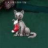 imageCute Xmas Cat Brooch for Women Girls Men Silver Gold Fashion Rhinestone Enamel Kitten Animals Santa Costumes Lapel Pins Vintage Christmas Holiday Festival Dress Accessories Jewelry Gift for PetloverStocking