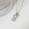imageDainty CZ Bow Cat Pendant Necklace for Women 14K Stainless Steel Hypoallergenic Crystal Kitten Animal Choker Chain Necklace Adjustable Comfortable Cute Birthday Holiday Jewelry Gift 18inchSilver