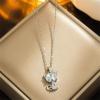 imageDainty CZ Bow Cat Pendant Necklace for Women 14K Stainless Steel Hypoallergenic Crystal Kitten Animal Choker Chain Necklace Adjustable Comfortable Cute Birthday Holiday Jewelry Gift 18inchSilver